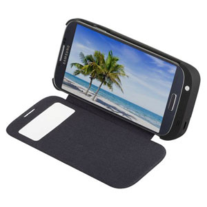 Kit 3700mAh Battery Case with Flip Cover for Galaxy S4 - Black