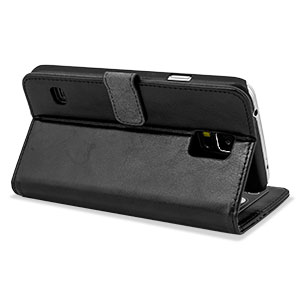 Wallet Stand Case for Samsung Galaxy S5 - Black