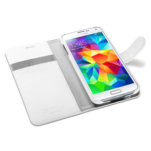 Spigen Slim Samsung Galaxy S5 Wallet Case - White