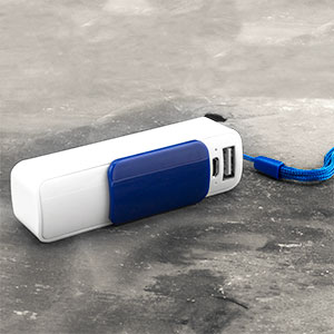 Playfect Slide 2200mAh Universal Power Bank - Blue / White