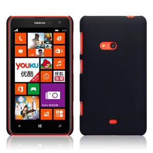 Rubberised Nokia Lumia 625 Hard Shell Case - Black
