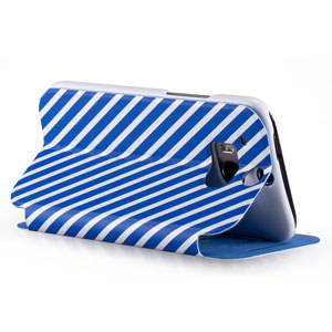 Momax Flip Stand Case for HTC One M8 - Blue / White