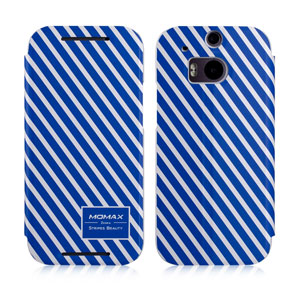 Momax Flip Stand Case for HTC One M8 - Blue / White