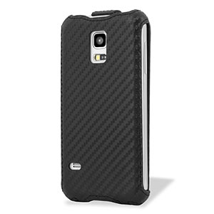 Encase Slimline Carbon Fibre-Style Galaxy S5 Mini Vertical Flip Case