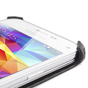 Encase Slimline Carbon Fibre-Style Galaxy S5 Mini Vertical Flip Case