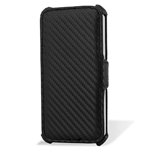 Encase Slimline Carbon Fibre-Style Galaxy S5 Mini Horizontal Flip Case