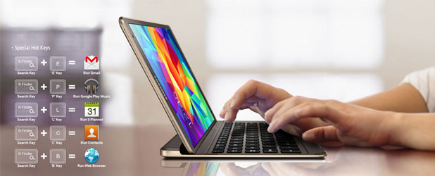 Official Samsung Galaxy Tab S 8.4 Keyboard Case - Titanium Bronze