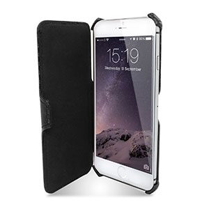 Encase Carbon Fibre-Style iPhone 6 Plus Wallet Case with Stand - Black
