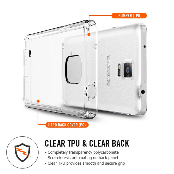 Spigen Ultra Hybrid Samsung Galaxy Note 4 Bumper Case - Crystal Clear