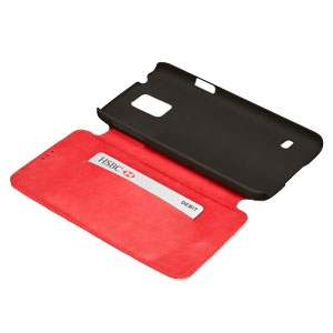 Redneck Red Line Leather Samsung Galaxy S5 Book Case - Brown