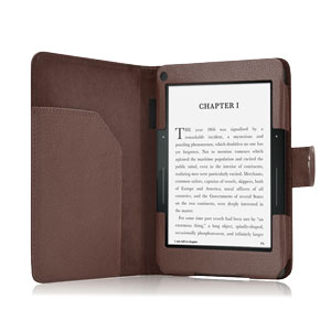 Encase Leather Style Amazon Kindle Voyage Folio Case - Brown