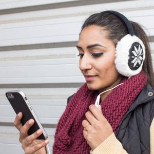 Audio Earmuff Headphones - Black Snowflake