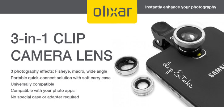 Olixar 3-in-1 Universal Clip Camera Lens Kit