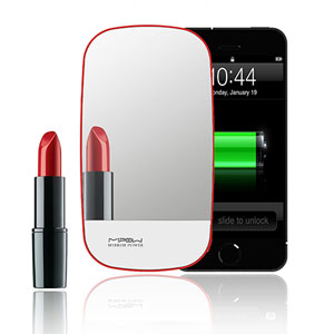MiPow 3000mAh Portable Charging Compact Mirror Power Bank - Red