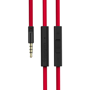 Spigen TEKA Aluminium Earphones - Black / Red