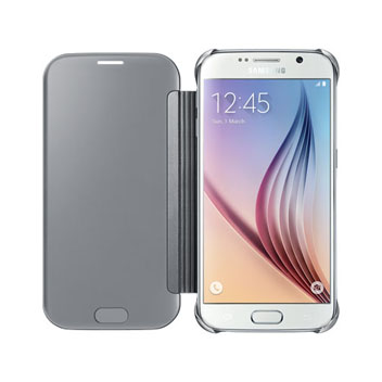 Official Samsung Galaxy S6 Clear View Cover Case - Silver