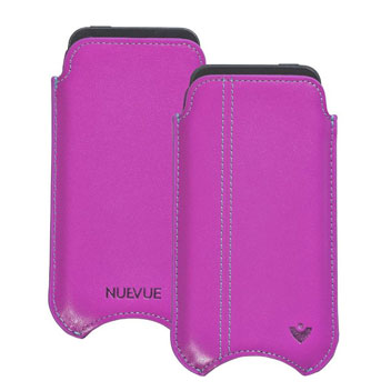 NueVue Leather iPhone 6 Cleaning Case - Pink w/ Green