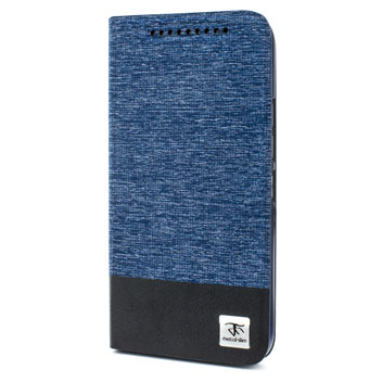Metal-Slim Denim Style HTC One M9 Case - Blue / Black