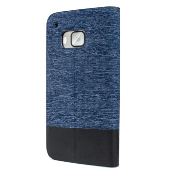 Metal-Slim Denim Style HTC One M9 Case - Blue / Black