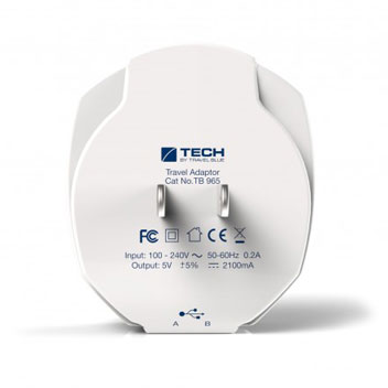 Travel Blue 2.1A Dual USB USA Wall Charger