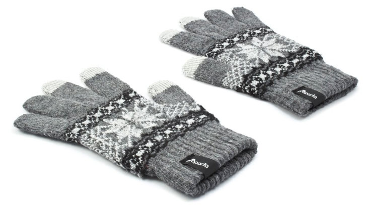Proporta Unisex Touch Screen Gloves - Light Grey / White