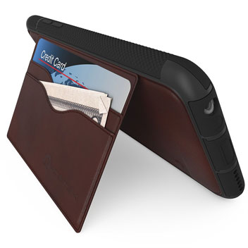 Ghostek Stash iPhone 6S / 6 Genuine Leather Wallet Case - Dark Brown