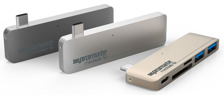 Promate MacHub-12 USB-C 5-in-1 High-Speed Hub - Space Grey