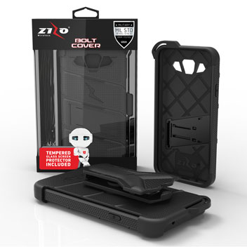 Zizo Bolt Series Samsung Galaxy J1 2016 Tough Case & Belt Clip - Black