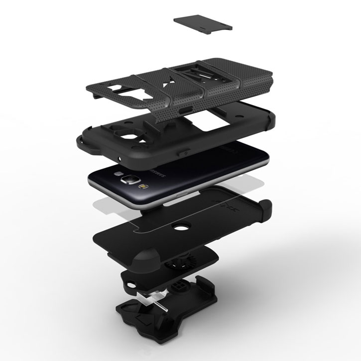 Zizo Bolt Series Samsung Galaxy J1 2016 Tough Case & Belt Clip - Black