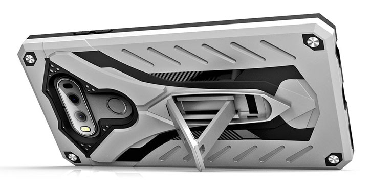 Zizo Static Series LG V20 Tough Case & Kickstand - Silver / Black