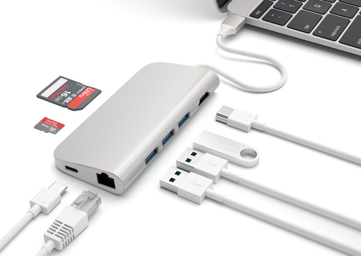 Satechi USB-C Aluminium Multi-Port 4K HDMI Adapter & Hub - Silver