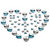 Heart Shaped Crystal Kit - Aqua and White