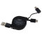 Deff Retractable Sync and Charge Cable for Micro and Mini USB Devices