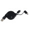 Deff Retractable Sync and Charge Cable for Micro and Mini USB Devices