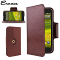 Encase Rotating Leather-Style EE Harrier Mini Wallet Case - Brown