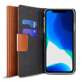 Olixar Leather-Style iPhone 11 Wallet Stand Case - Brown