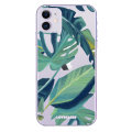 Coque iPhone 11 LoveCases Feuilles tropicales – Transparent / vert