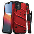 Zizo Bolt Series iPhone 12 Tough Case - Red
