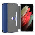 Olixar Soft Silicone Navy Blue Wallet Case - For Samsung Galaxy S21 Ultra