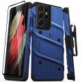 Zizo Bolt Blue Tough Case And Screen Protector - For Samsung Galaxy S21 Ultra