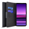 Olixar Leather-Style Sony Xperia 1 III Wallet Stand Case - Black