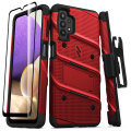 Zizo Bolt Samsung Galaxy A32 5G Tough Case With Tempered Glass - Red