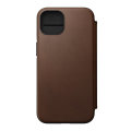 Nomad Horween Leather Modern Folio Brown Case - For iPhone 13