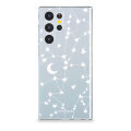 LoveCases Gel White Stars And Moons Case - For Samsung Galaxy S22 Ultra