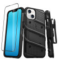 Zizo Bolt Protective Black Case with Kickstand and Screen Protector - For iPhone 14