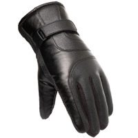 Insulated PU Leather Touchscreen Gloves with Grip - Large