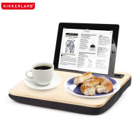 Kikkerland iBed Work Lap Desk With Tablet & Smartphone Holder - Wood
