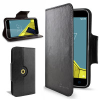 Olixar Leather-Style Vodafone Smart Ultra 6 Wallet Case - Black