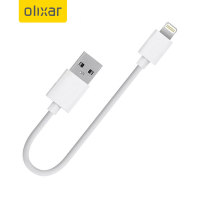 Olixar 10cm Short Lightning to USB Charge and Sync Cable - White