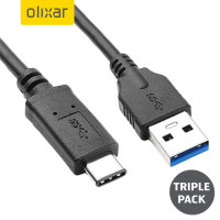 Câble de chargement USB-C Olixar – 1 mètre – Pack de 3